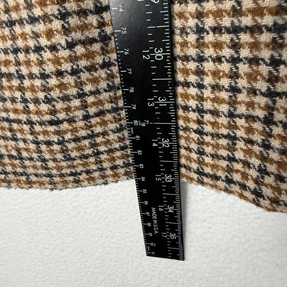 NEW Old Navy Womens 2X Houndstooth Wool Blend Coat Brown Tan Plaid Overcoat - Picture 9 of 14